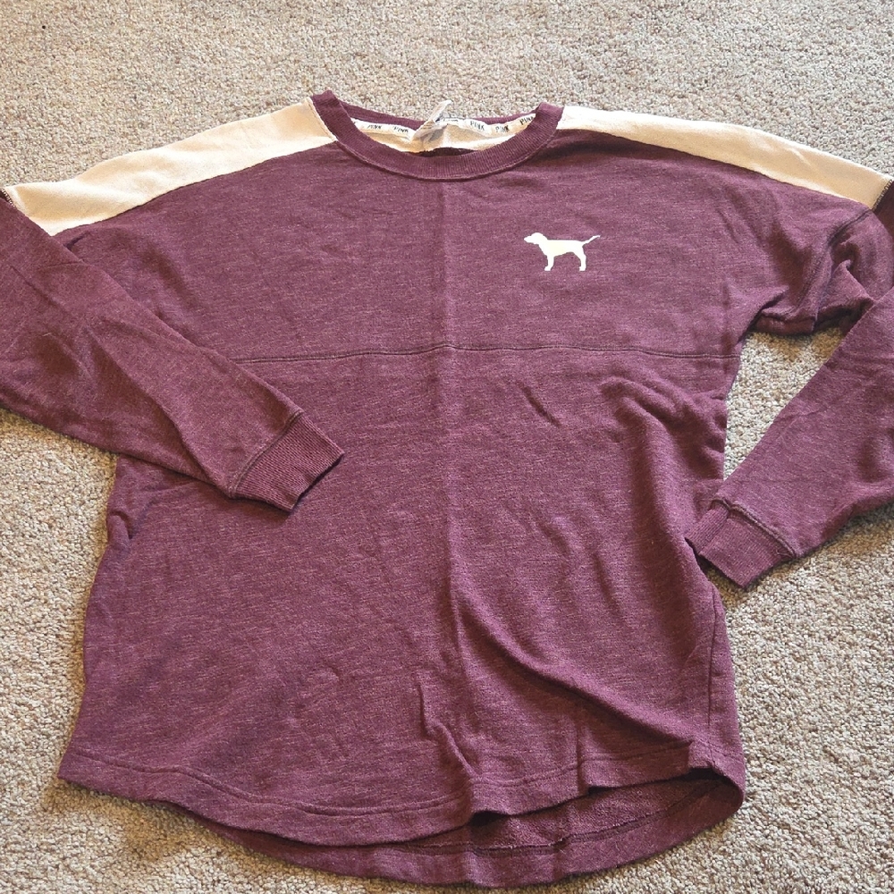 PINK Victoria's Secret Burgundy Long Sleeve Top